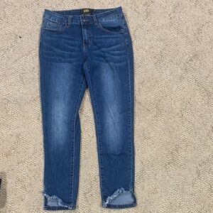 L&B Distressed Ankle Jeans in Deep Blue